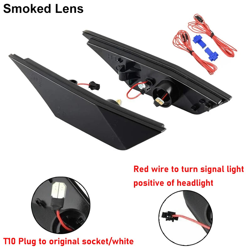 For Honda Civic 10 Gen Fender Side Marker Lights Amber Sequential Turn Signal Lamps White Driving Running Position Light 16-21