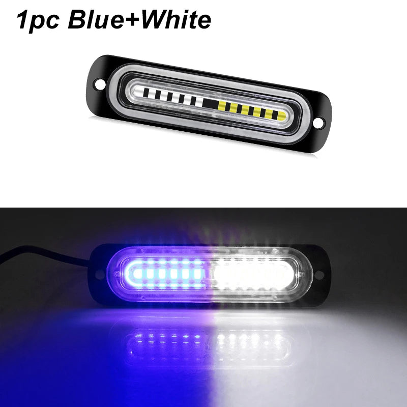 1x Truck 12V 24V 6smd LED Strobe Warning Light Strobe Grille Flashing Lightbar Car Beacon Lamp Amber Yellow White Traffic Light