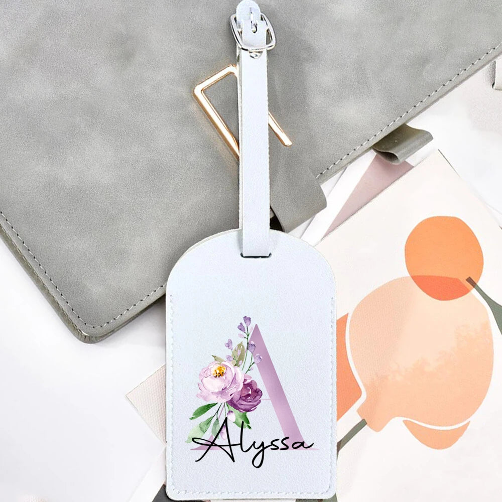 Personalized Initial & Name Luggage Tag - Custom Suitcase Tag Suitable for Travel, Lightweight Label with Your Letter/Name