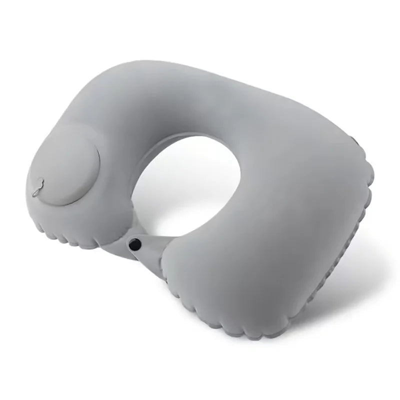 U-Shaped Inflatable Travel Pillow Portable Neck Support Pillow Has Comfortable Sleeping Press Inflatable Neck Pillow