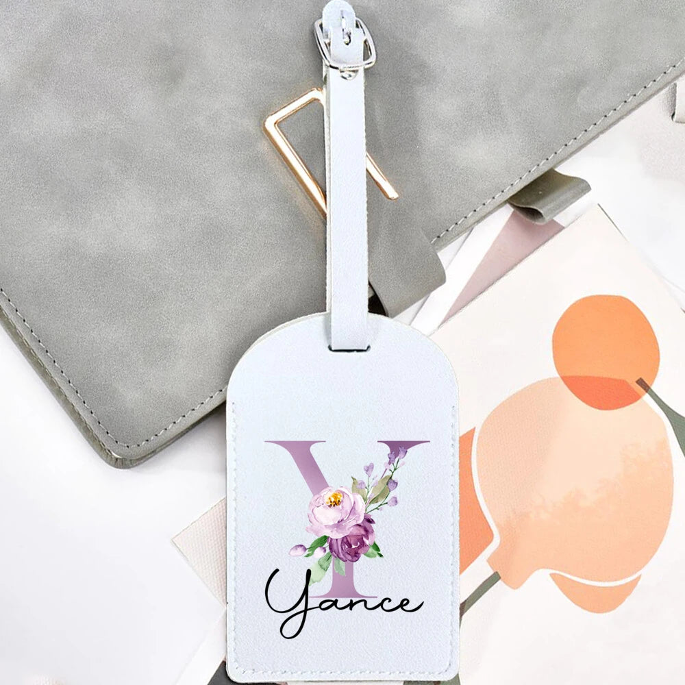 Personalized Initial & Name Luggage Tag - Custom Suitcase Tag Suitable for Travel, Lightweight Label with Your Letter/Name