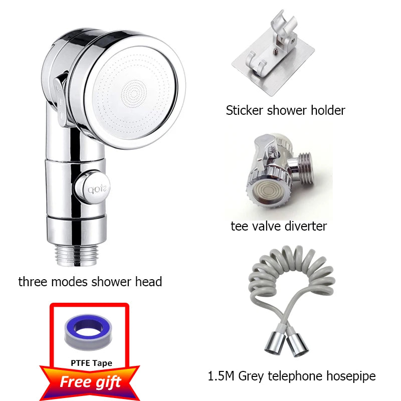 Shower Faucet Set Hose Handheld Shower Head Spray Tap Extender Sprayer Sink Booster Shower Bathroom Hair Washing Artifact Faucet