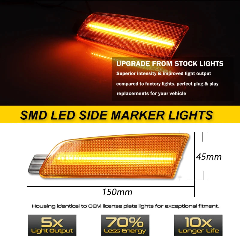 iJDM For Mazda 6 Atenza Sedan GG1 Front Side Marker Lamp Fender Light Assemblies Amber Turn Signal Light/Driving Ligh 2009-2013