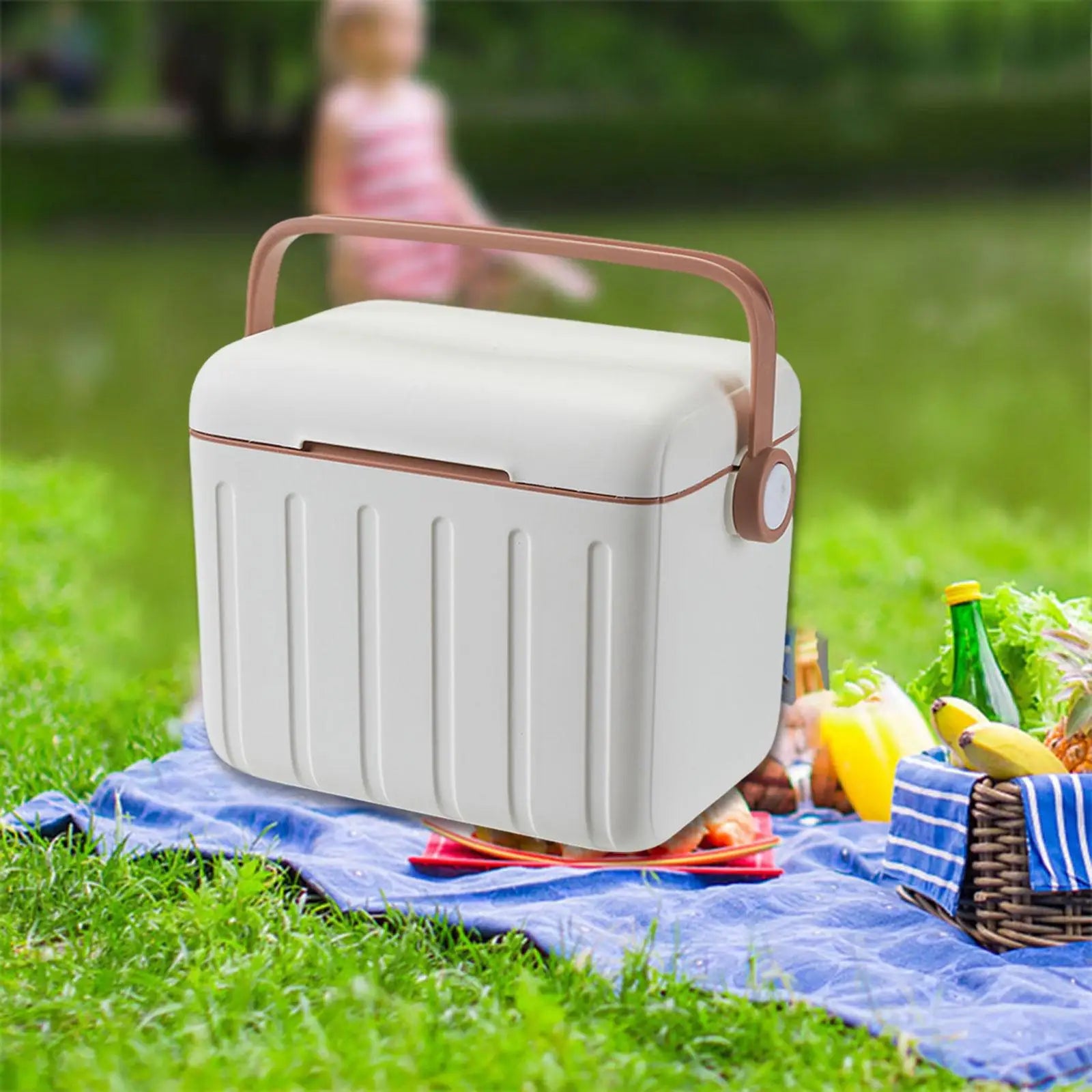 Insulated Cooler Box Carrier Airtight Cold/Heat Preservation Cooler Container Ice Chest Box for Beach Sports Stall Outdoor BBQ
