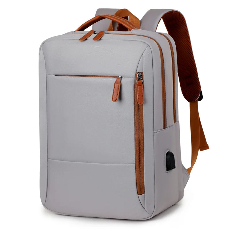 Business USB Charging Waterproof Backpack  Stylish Large Capacity Laptop Bag  Travel and Commuter Backpack for Men and Students