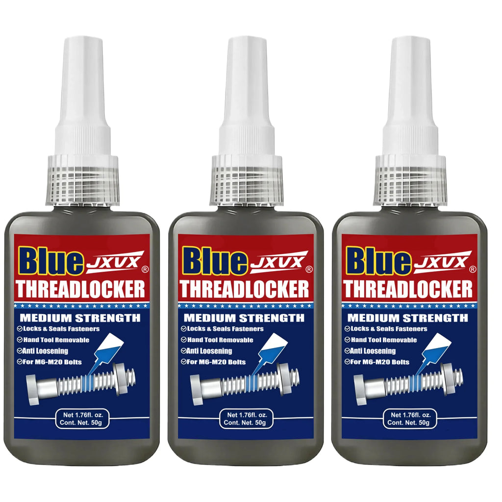 50ml Thread Locker High Temperature Medium Strength Anti-Loosening Thread Blue Screw Glue Quickly Cured Epoxy Thread Locking Agent Anaerobic Adhesive  Corrosion-Resistant Automotive Grade.