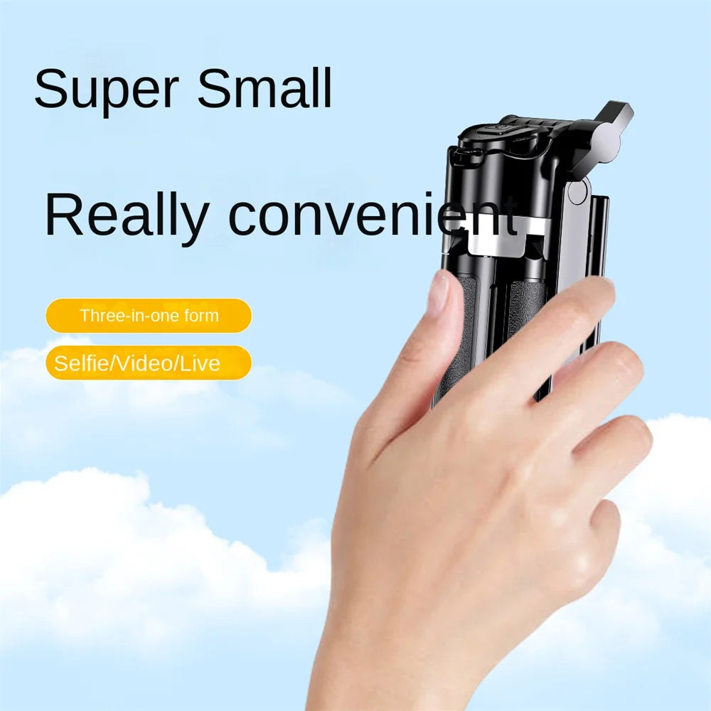 Newly Upgraded Design Mini Bluetooth Portable Telescopic Multifunctional Tripod Phone Selfie Stick with Key Chain
