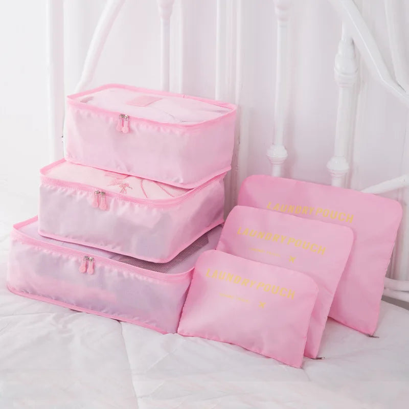 6-Piece Set of Large Oxford Cloth Travel Storage Bags, Suitable for Backpacks and Suitcases, Travel Organizer Bags, Multifunctional and Durable Luggage Organizer Bags, Suitable for Efficient Packing, Essential Travel Accessor