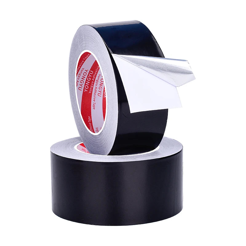 Insulation Aluminum Foil Tape Heat Resistant Aluminum Duct Tape Black Waterproof Fireproof Self Adhesive Tape 20m/50m Length