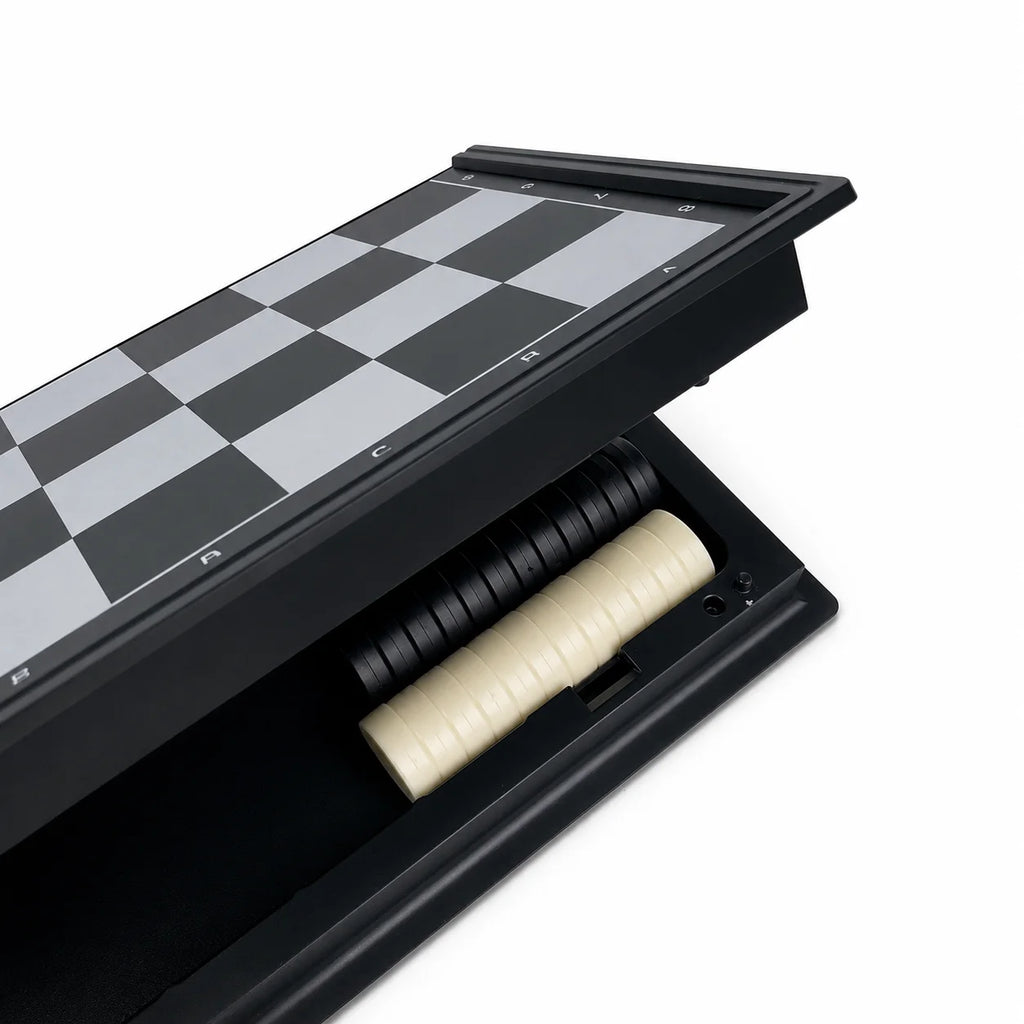 19.1x19.7cm Folding Magnetic Checkers Set 64 Squares Board Game Portable Travel Educational Puzzle Toy Gift for Kids Adults