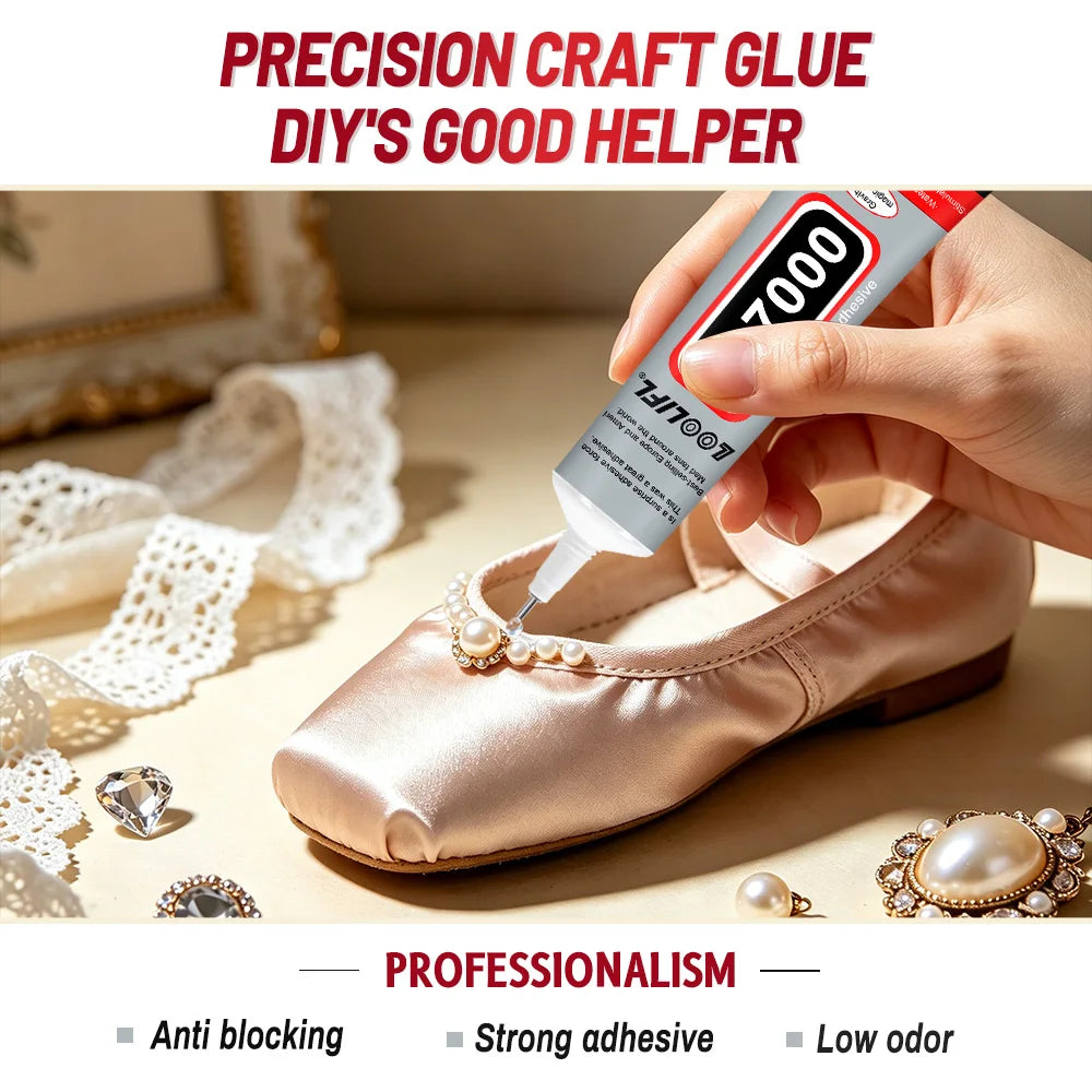 LOOLIFL B-7000 Multi-Purpose Adhesive 15ml, Flexible Waterproof Glue for Jewelry, Phone Repair & Crafts