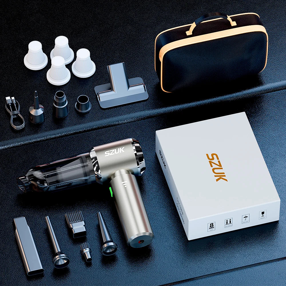 SZUK 985000PA Car Vacuum Cleaner Mini Powerful Cleaning Machine Strong Suction Handheld for Car Wireless Portable Home Appliance