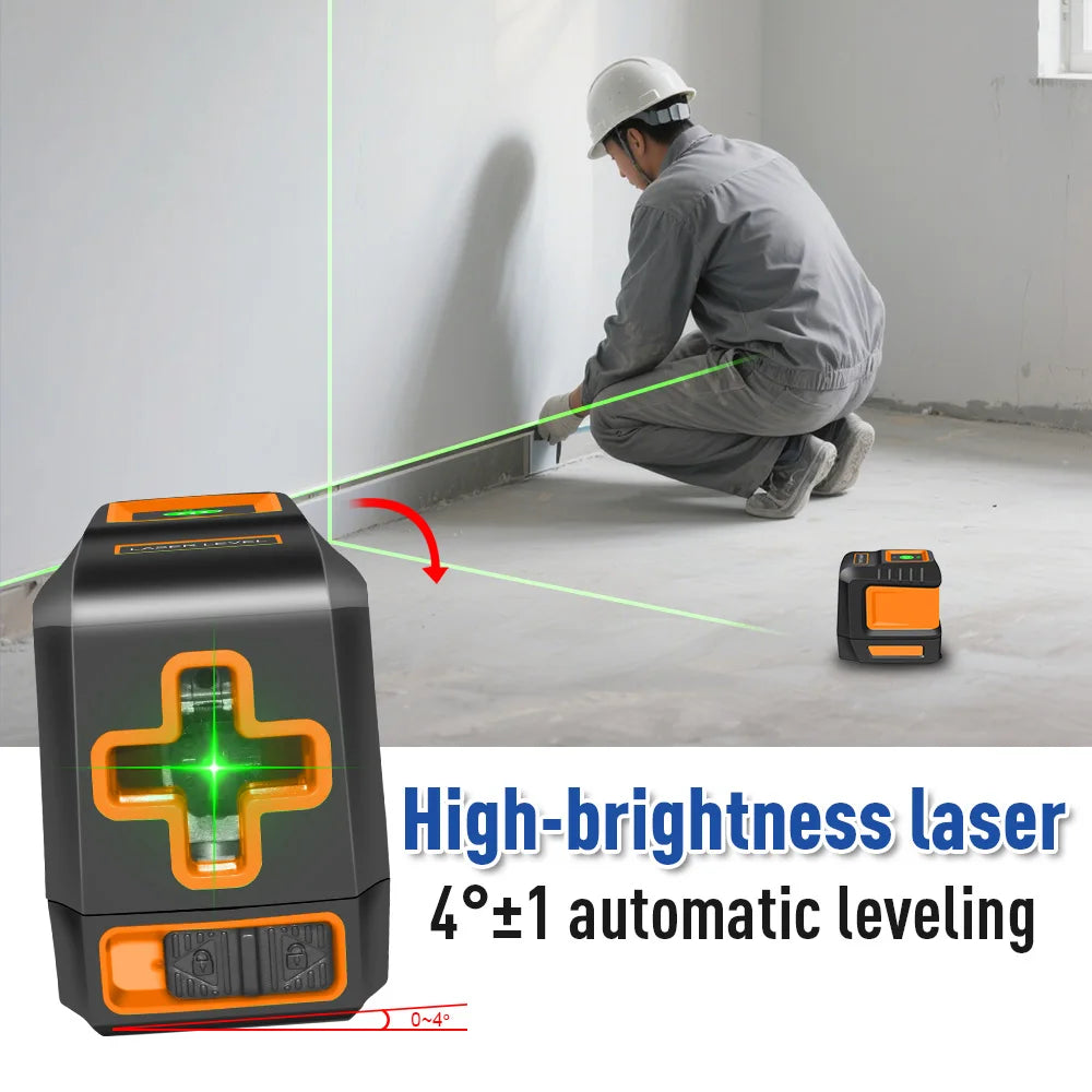 BOAYAL Laser Level Self Leveling Green Cross Line for Picture Hanging Tile Home DIY Construction Battery Included IP54