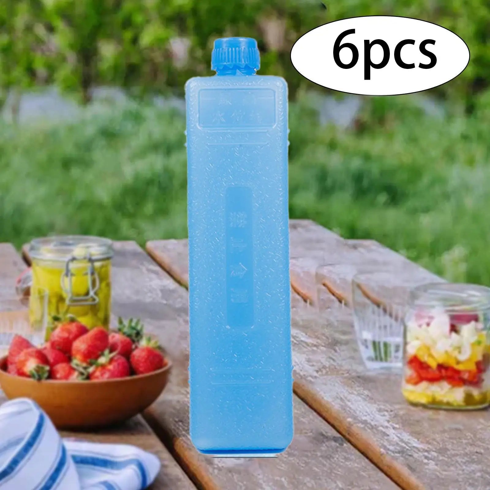 6 Pieces Reusable Ice Packs for Food Drink Cooling Ice Blocks for Hiking Picnic Beach Travel Ice Freezer Blocks Ice Brick Packs