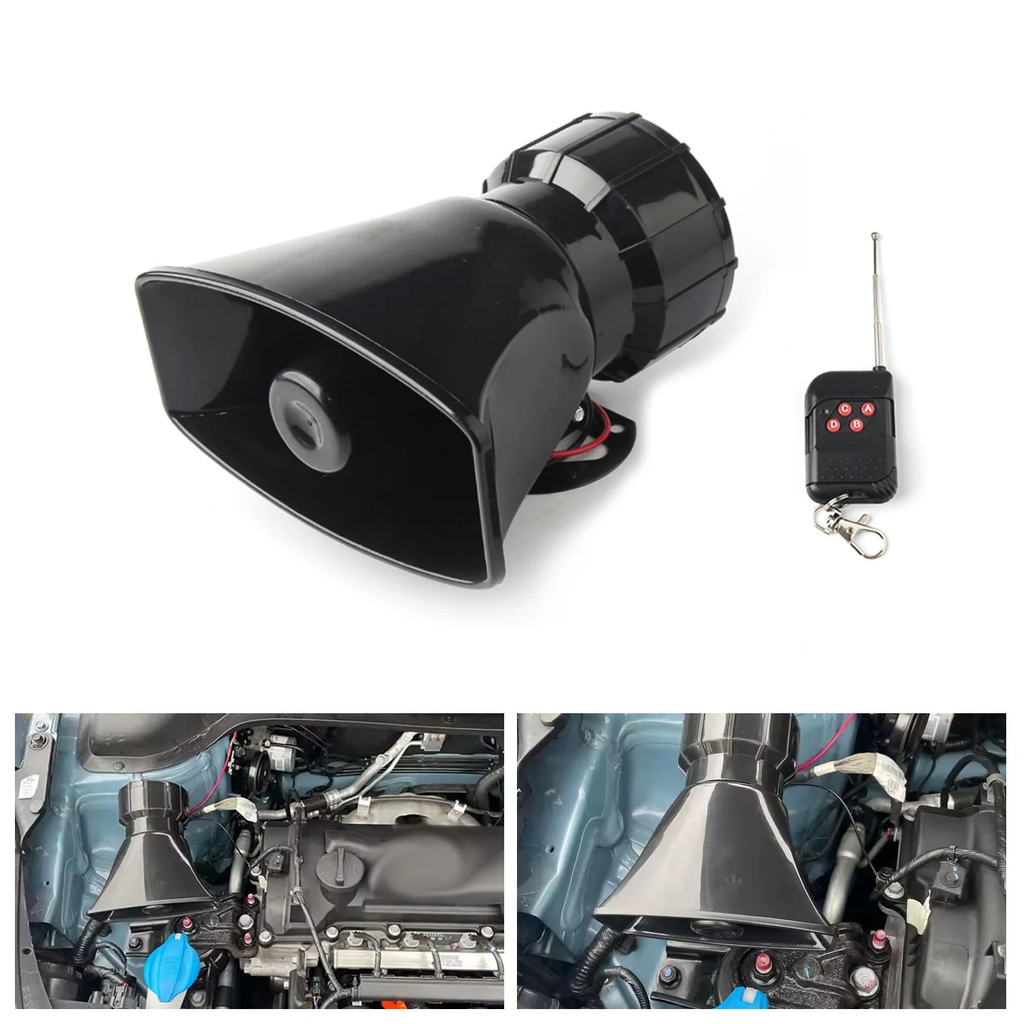 12V Speaker 130dB Wireless Electronic Siren Loud Car Warning Alarm Police Fire Siren Horn Loudspeake