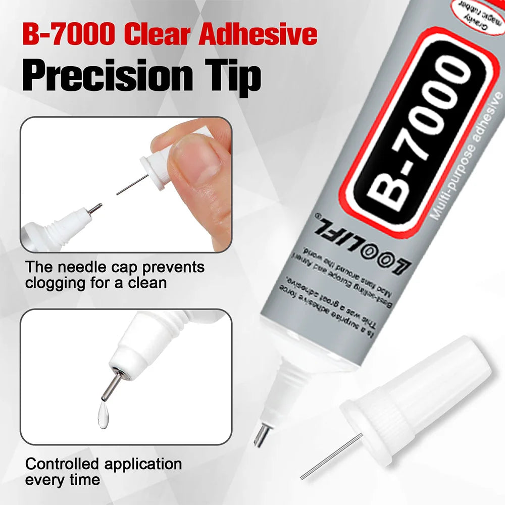 B-7000 Jewelry Glue, Multi-Function B-7000 Super Adhesive Glues for Rhinestones Crafts, Clothes Shoes, Fabric, Jewelry Making.