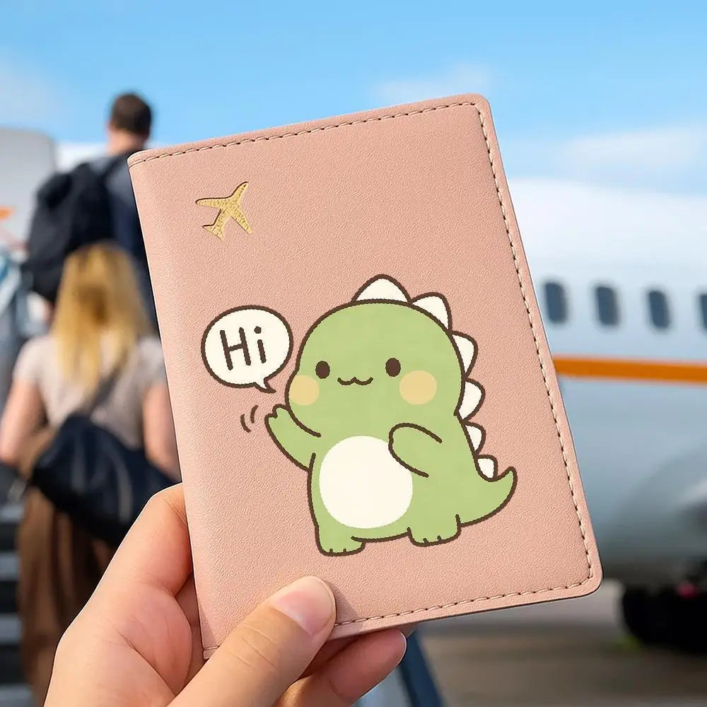 Cute Dinosaur Print Passport Holder Stylish Travel Wallet Lovely Birthday Anniversary Gift for Women
