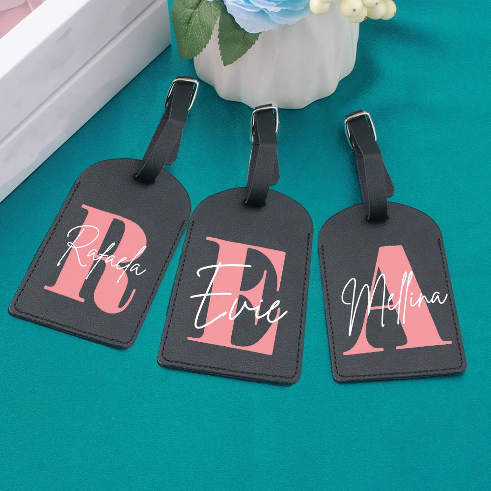 Monogram Luggage Tag for Suitcase Baggage Handbag Tags Travel Bag Label Tag Initial with Name Personalised Gift