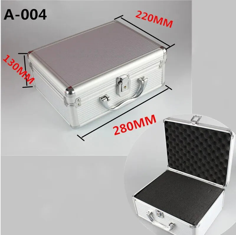 Toolbox Aluminum Alloy Suitcase Instrument Box Equipment File Box Cosmetic Case Tool Box with Sponge