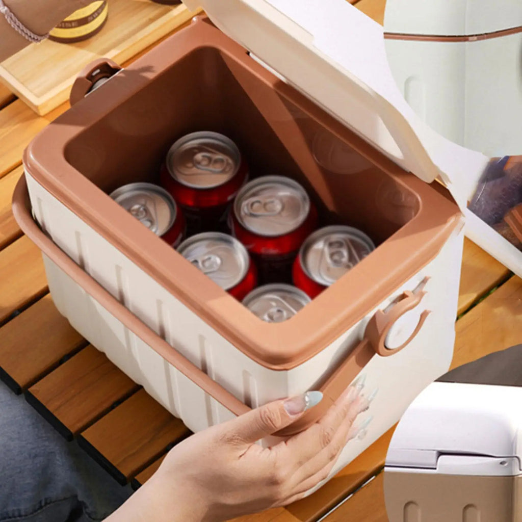 Insulated Cooler Box Carrier Airtight Cold/Heat Preservation Cooler Container Ice Chest Box for Beach Sports Stall Outdoor BBQ