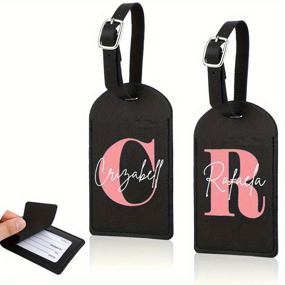 Monogram Luggage Tag for Suitcase Baggage Handbag Tags Travel Bag Label Tag Initial with Name Personalised Gift