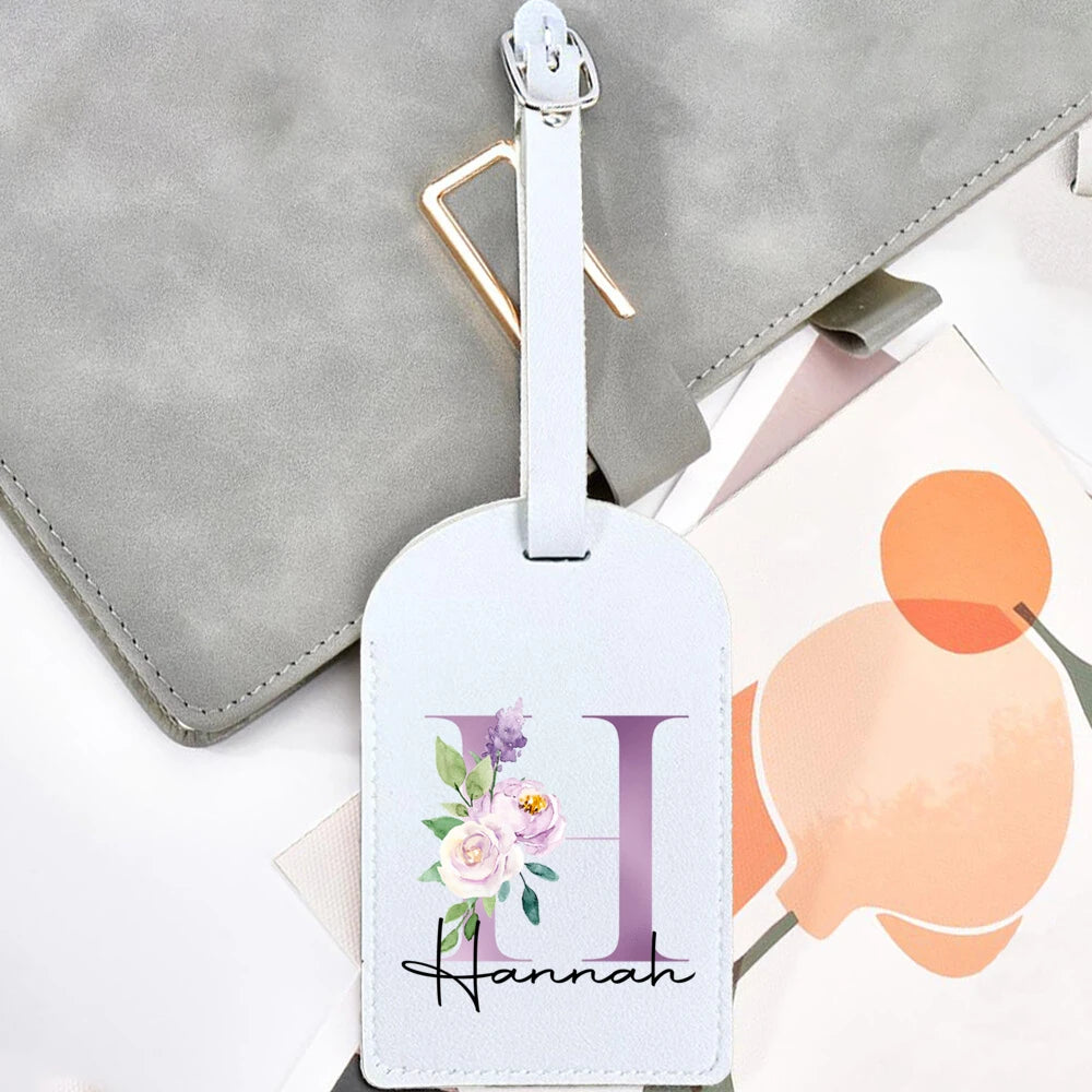 Personalized Initial & Name Luggage Tag - Custom Suitcase Tag Suitable for Travel, Lightweight Label with Your Letter/Name