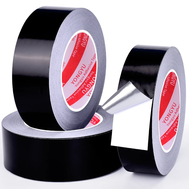 Insulation Aluminum Foil Tape Heat Resistant Aluminum Duct Tape Black Waterproof Fireproof Self Adhesive Tape 20m/50m Length