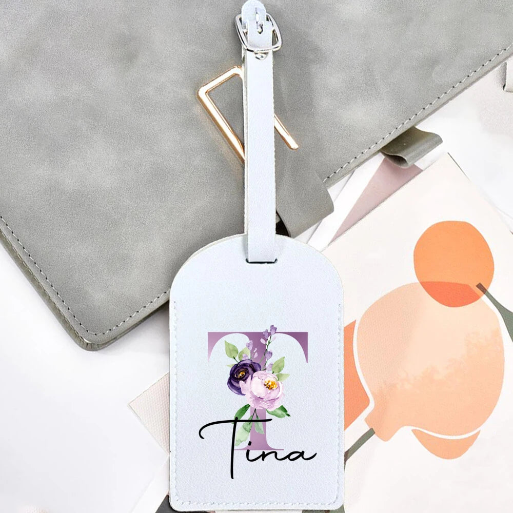 Personalized Initial & Name Luggage Tag - Custom Suitcase Tag Suitable for Travel, Lightweight Label with Your Letter/Name