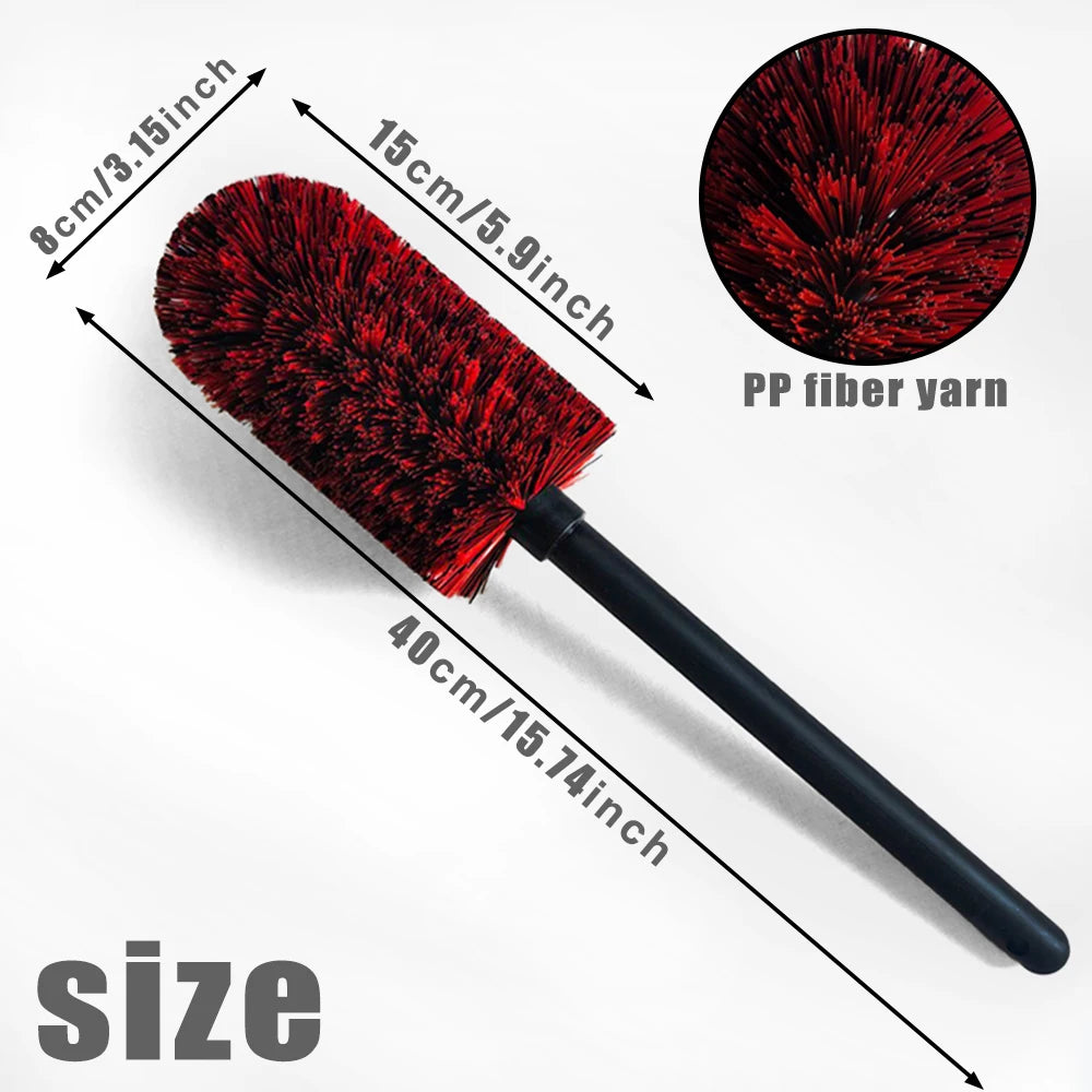 Car Alloy Wheel Cleaning Brush Long Handle PP Bristles for Rim Gap Brake Dust Remover Auto Tire Washing Care Tools
