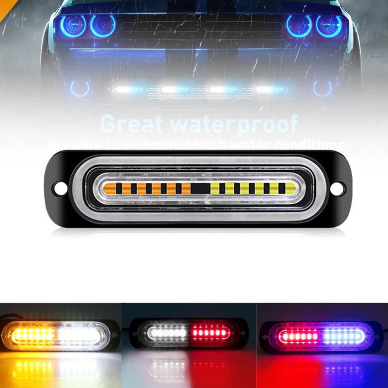 1x Truck 12V 24V 6smd LED Strobe Warning Light Strobe Grille Flashing Lightbar Car Beacon Lamp Amber Yellow White Traffic Light