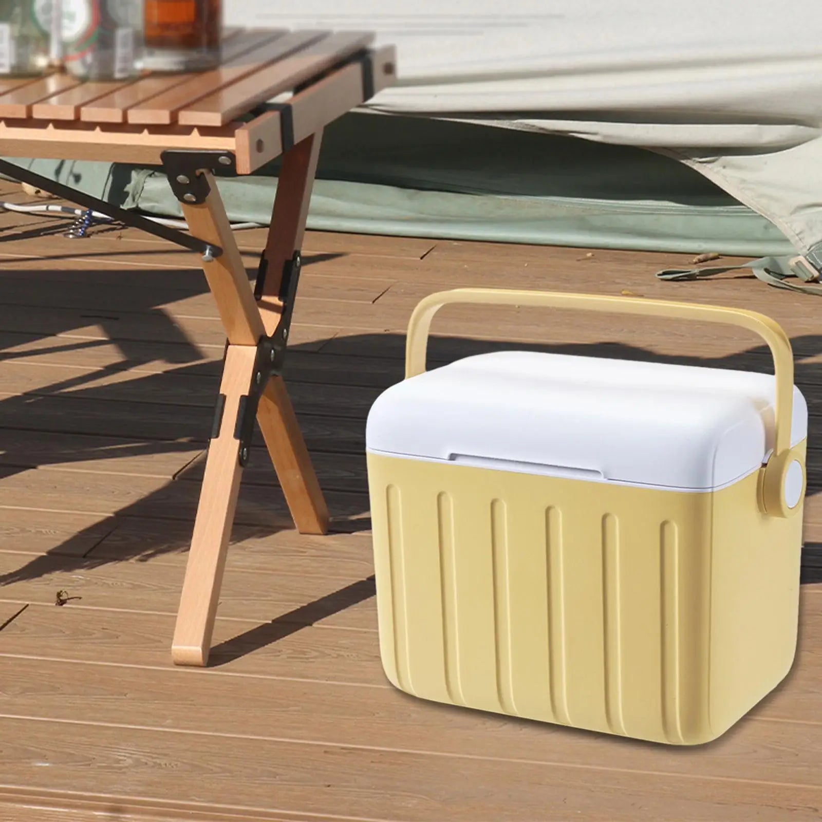 Insulated Cooler Box Carrier Airtight Cold/Heat Preservation Cooler Container Ice Chest Box for Beach Sports Stall Outdoor BBQ
