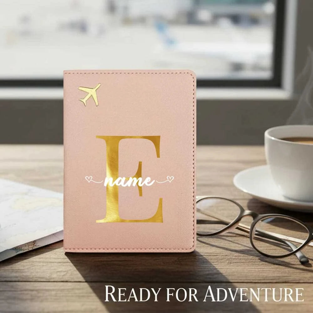 1pc Customized Name PINK Travel PU Passport Cover Passport Holder RFID Organizer Slim Wallet Coin Purse ID Card Case Ultra
