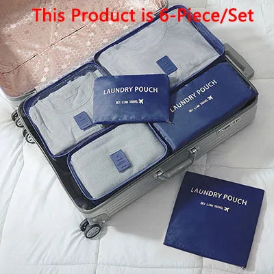 6/8/9pcs/Set Travel Organizer Storage Bags Suitcase Packing Set Storage Cases Luggage Organizer Clothes Bra Shoe Tidy Pouch Bag