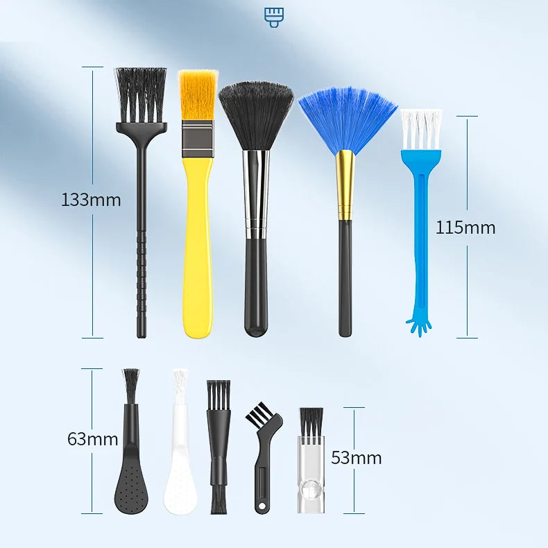 10 Pcs Kit Portable Brush PC Laptop Cell Phone Shaver Anti-static Dusting Cleaning for Computer Keyboard Camera Small Cleaner