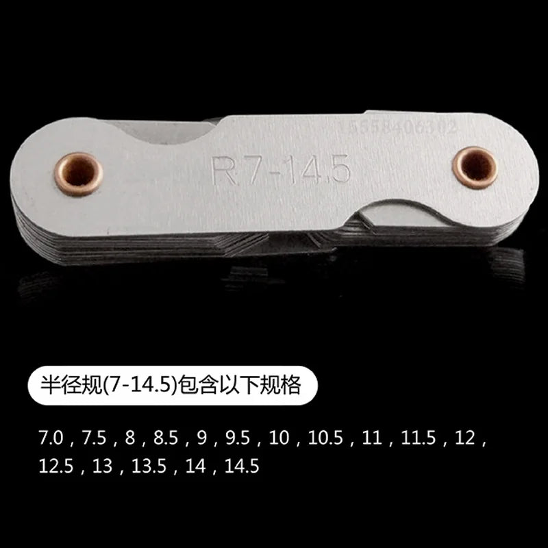 4 Pcs Radius Gauges Set Radius- Fillet-Gauge Concave Convex Arc Stainless R1-6.5 7.5-14 15.5-25 26-80 Concave Convex arc tools