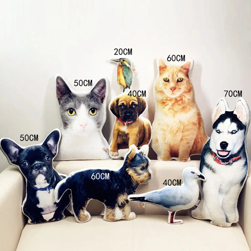 Photo Customization DIY Dog Cushion Pet Plush Pillows Stuffed Animal Cat Pillow Sofa Car Decorative Personalized Birthday Gift