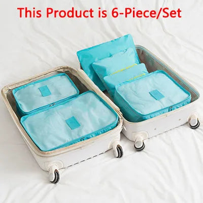 6/8/9pcs/Set Travel Organizer Storage Bags Suitcase Packing Set Storage Cases Luggage Organizer Clothes Bra Shoe Tidy Pouch Bag