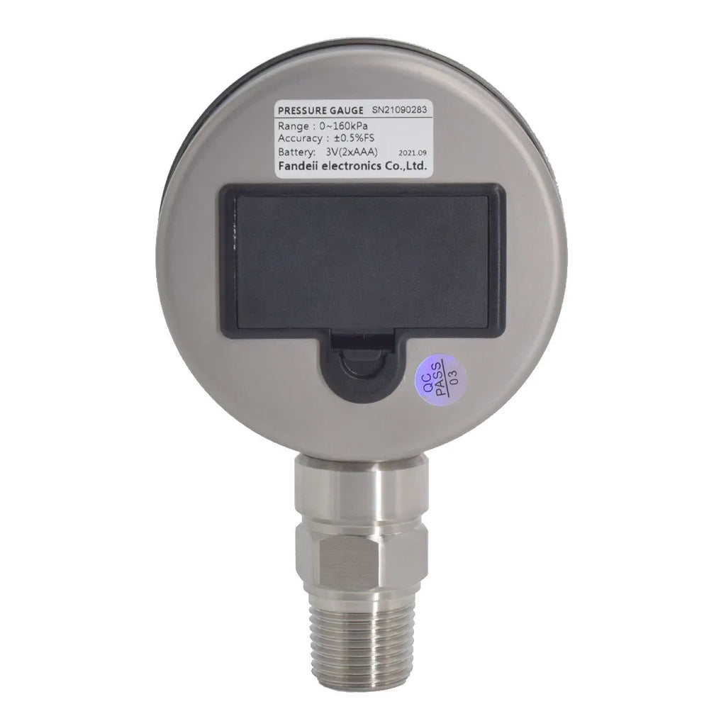 FANDE Digital Hydraulic Pressure Gauge with Temperature  Diaphragm 316L LCD Stainless Steel Gas Liquid Fuel Manometer