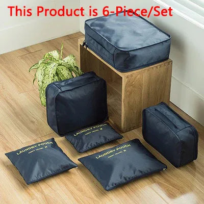 6/8/9pcs/Set Travel Organizer Storage Bags Suitcase Packing Set Storage Cases Luggage Organizer Clothes Bra Shoe Tidy Pouch Bag