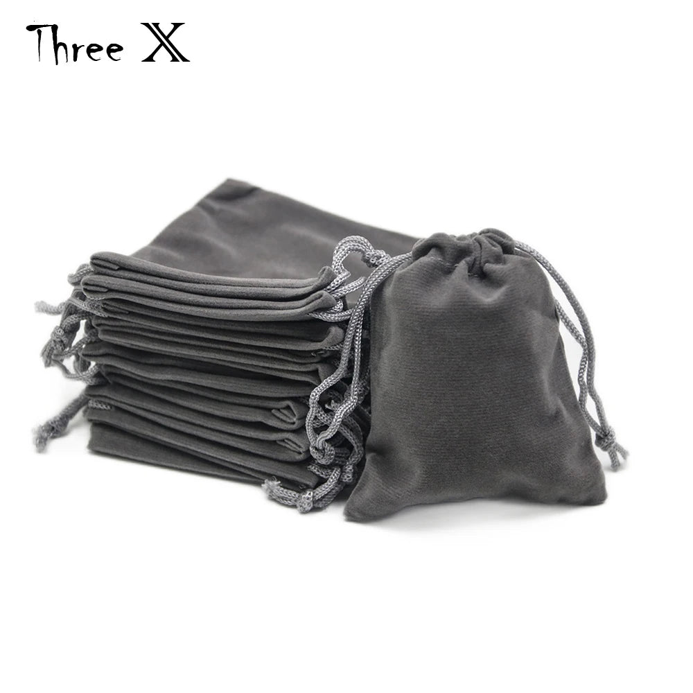 Set of 10 4.0" x 3.15" Durable Velvet Carry Bag Pouches w/Drawstring for Dice Jewelry Gift Packaging