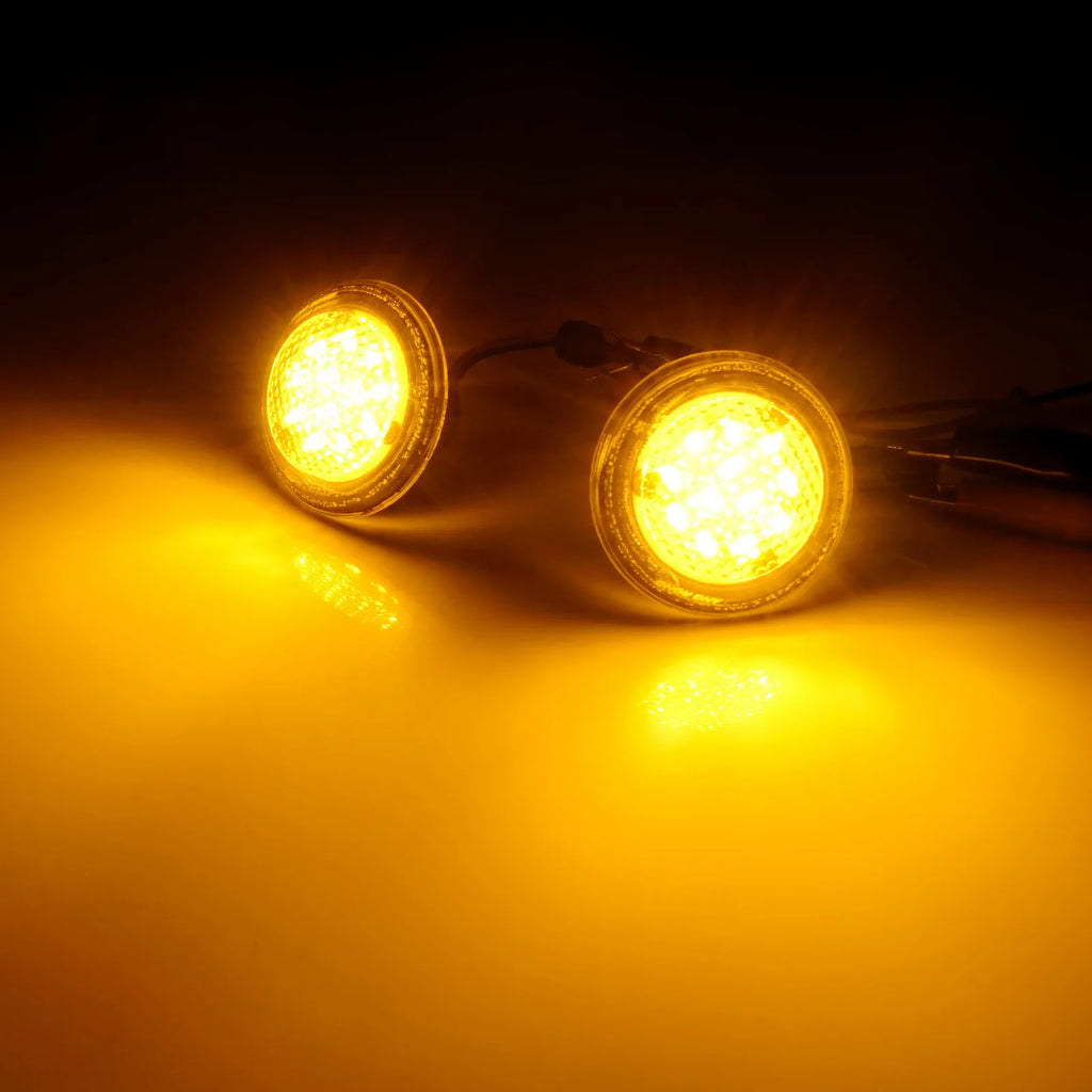 2x For Range Rover MK III L322 2002-2012 Amber LED Side Marker Indicator Repeater Light Clear Lens