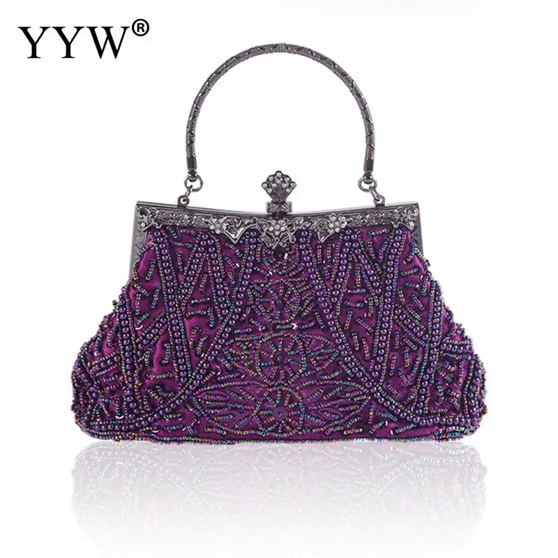 Vintage Handbag Female Luxury Evening Bags Dark Blue Party Purses And Handbags Designer Womens Clutch Crossbody Bags Sac A Main