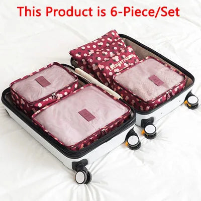 6/8/9pcs/Set Travel Organizer Storage Bags Suitcase Packing Set Storage Cases Luggage Organizer Clothes Bra Shoe Tidy Pouch Bag