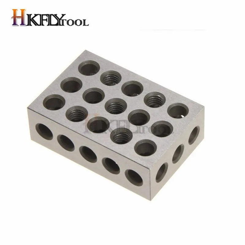 2pcs/set 25-50-75mm Hardened Steel Blocks 0.005" Precision Matched Machinist 123 Milling Tool 23 Holes 1-2-3" block gauge