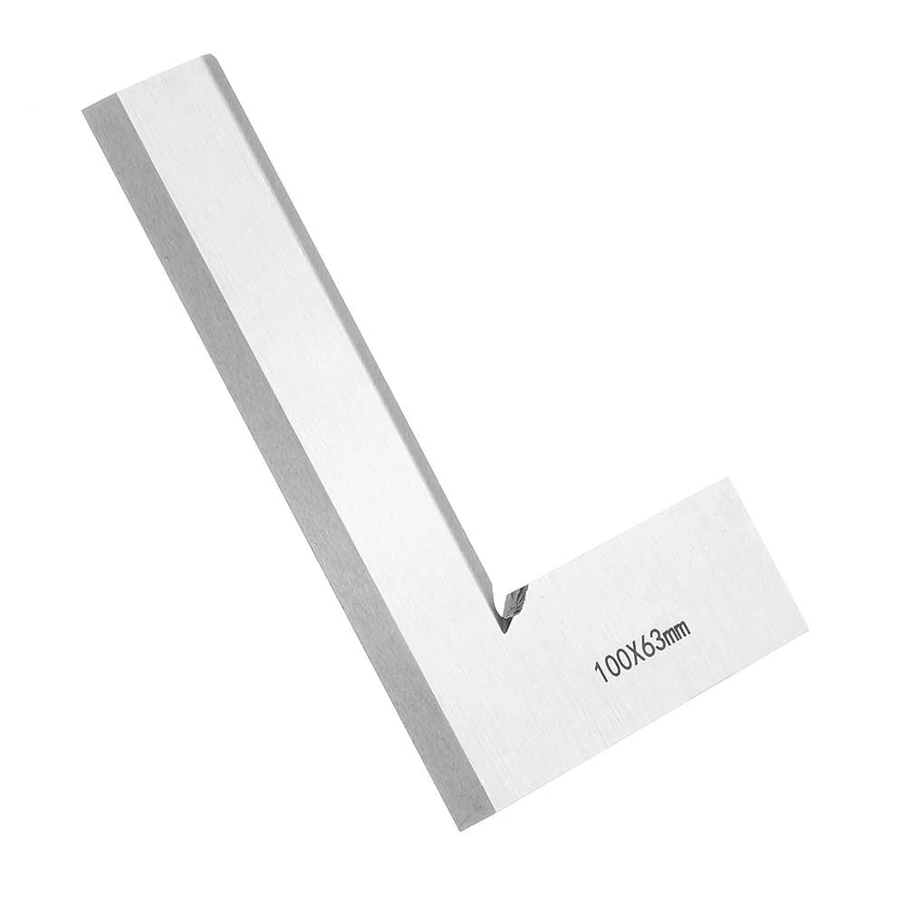 High quality Silver Tone Stainless Steel 100 x 63mm Bladed L Square Ruler