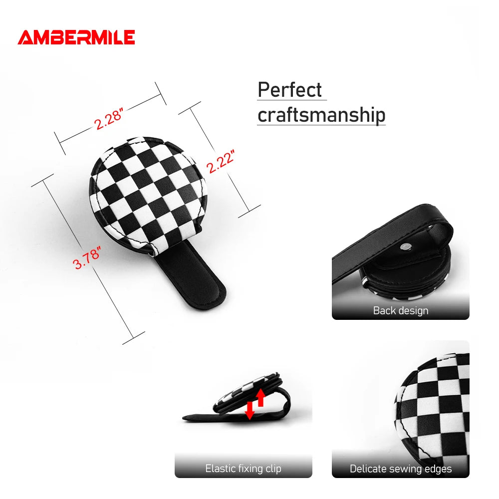 AMBERMILE for Mini Cooper F54 F55 F56 F60 R55 R53 R56 R60 R59 Universal Car Glasses Case Sunglasses Holder Storage Portable Clip