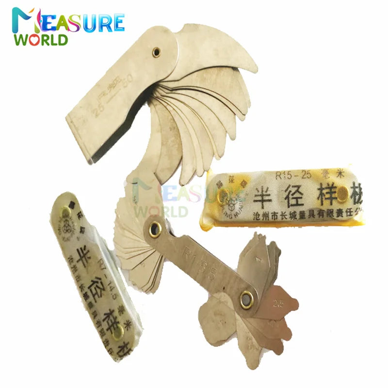 4 Pcs Radius Gauges Set Radius- Fillet-Gauge Concave Convex Arc Stainless R1-6.5 7.5-14 15.5-25 26-80 Concave Convex arc tools