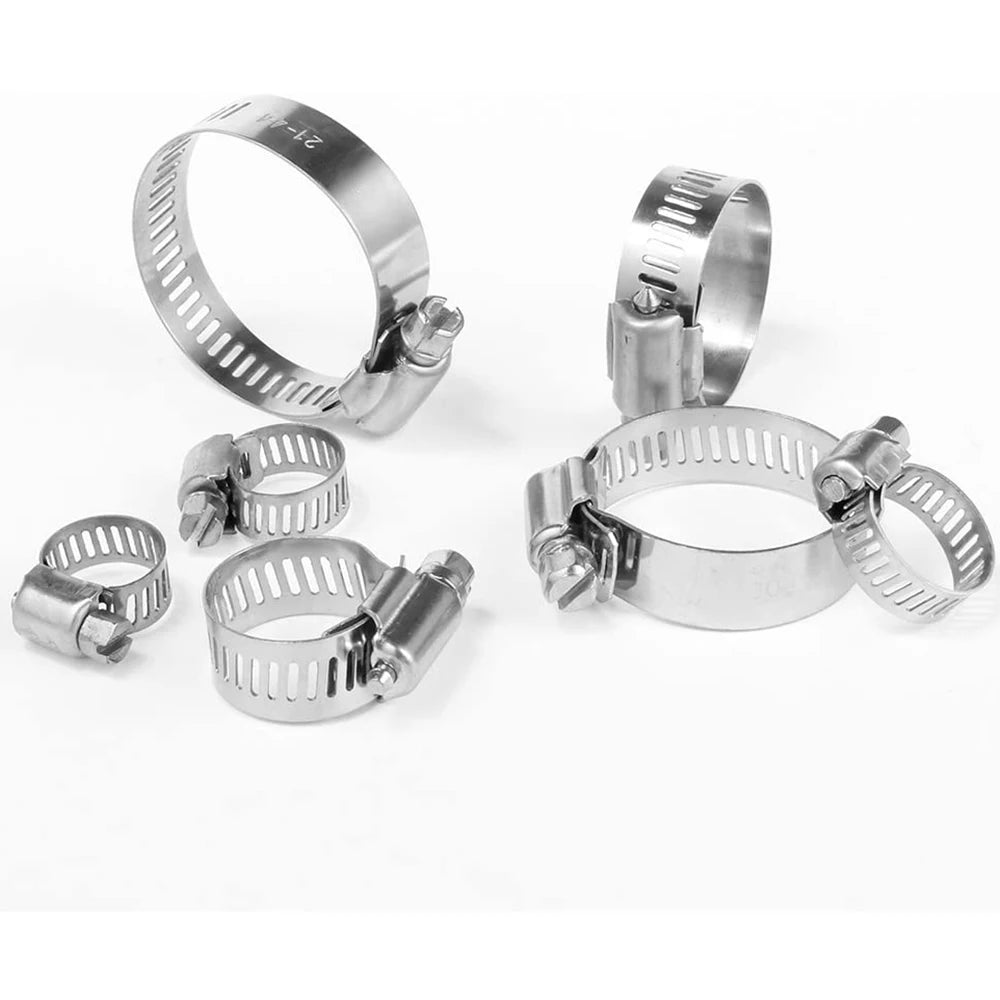 10pcs Stainless Steel Adjustable Drive Hose Clamp Fuel Line Worm Size Clip Hoop Hose Clamp Hot Sale