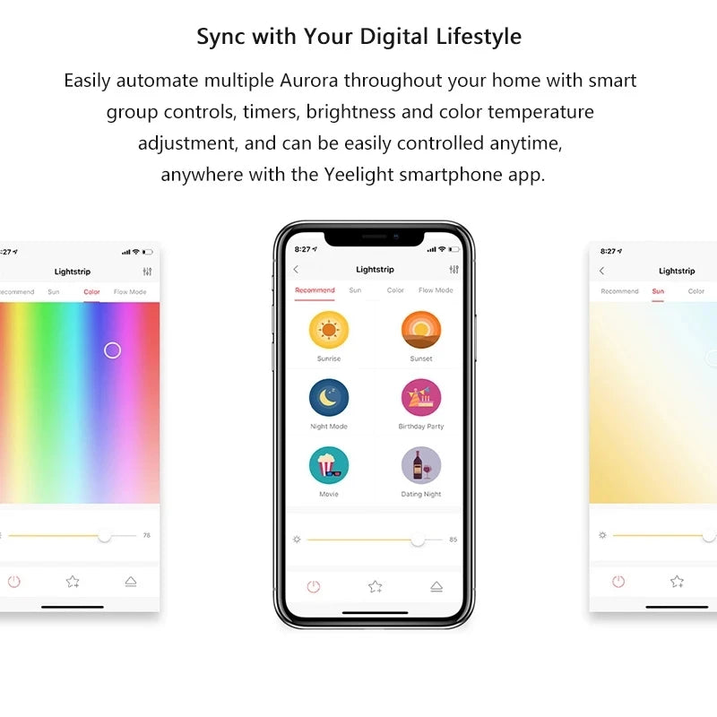 Global version Yeelight Aurora Smart Light Strip 1S RGB Colorful WiFi 2M To 10M 60 LED LightStrip Remote Control For APP Homekit