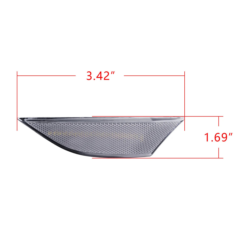 2x Clear Lens Side Marker Indicator White LED Repeater Light For Porsche 911 981 Boxster Cayman 2012-2016